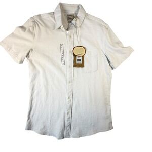 Faherty Sunwashed Knit Shirt Mens S White NEW MXS2310 Organic Cotton S/S Pocket